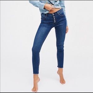 Free People Reagan Button Front Skinny Jean